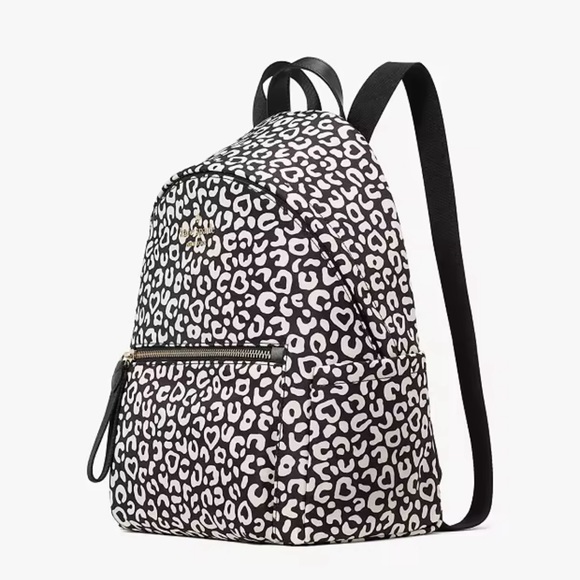 Kate Spade New York Chelsea Leopard Heart Medium Backpack - Picture 6 of 13